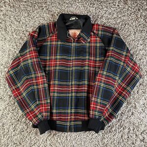 Vintage Baracuta G9 Jacket Mens 40 Red Plaid Wool Made in England Full Zip Logo